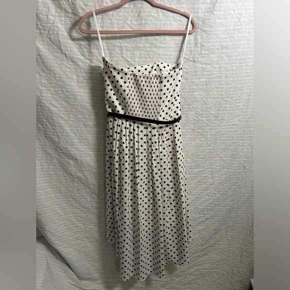 WHITE HOUSE BLACK MARKET Polka Dot Fit & Flare Dress White/Black Size 10 VGUC - Picture 6 of 6